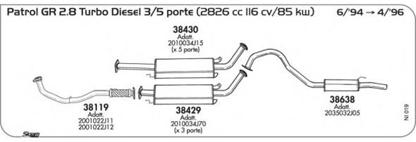 SIGAM NI019 Exhaust System